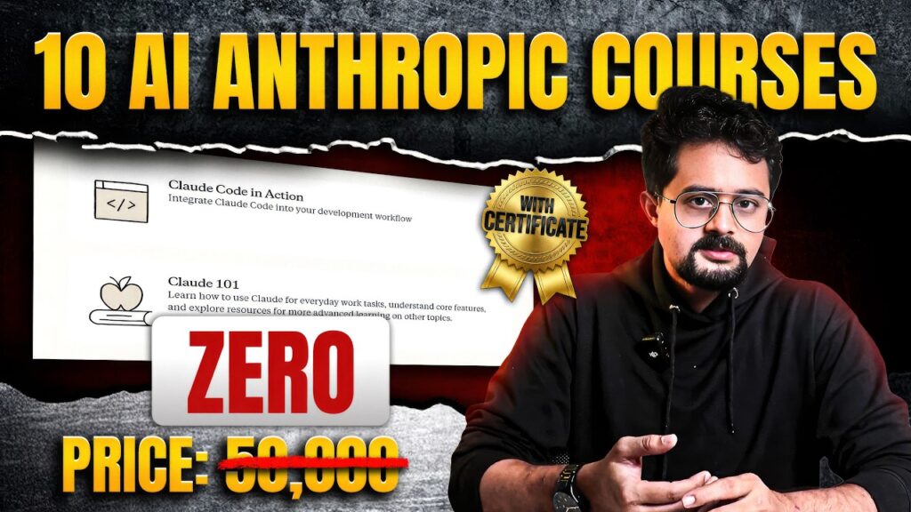 𝟭𝟬 𝗙𝗥𝗘𝗘 𝗔𝗻𝘁𝗵𝗿𝗼𝗽𝗶𝗰 𝗔𝗜 𝗖𝗼𝘂𝗿𝘀𝗲𝘀 𝗘𝘃𝗲𝗿𝘆 𝗕𝗲𝗴𝗶𝗻𝗻𝗲𝗿 𝗦𝗵𝗼𝘂𝗹𝗱 𝗧𝗮𝗸𝗲 𝗶𝗻 𝟮𝟬𝟮𝟲